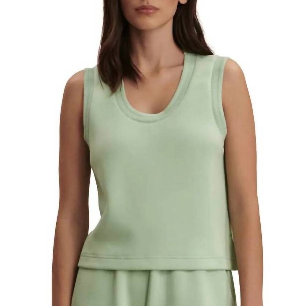 Varley Cambrie DoubleSoft Scoop Neck Tank Top Sage Mint S NWT Athleisure Preppy